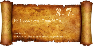Milkovics Tamás névjegykártya