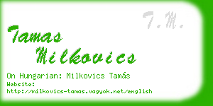 tamas milkovics business card